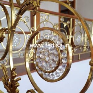 Designer Staircase with Brass Crystal Railing CR-2143