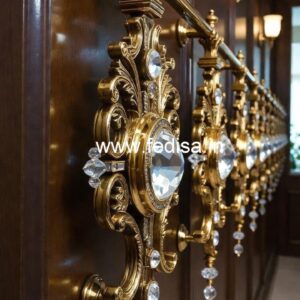 Premium Interior Brass Crystal Railings CR-2146