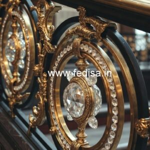 Brass Crystal Railing with Golden Finish CR-2148