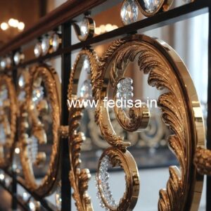 Glass & Brass Crystal Railing Combo Designs CR-2154