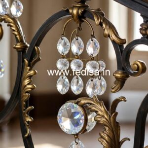 Elegant Staircase Brass Crystal Railings CR-2155