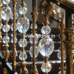 Brass Crystal Railing for Duplex Homes CR-2157