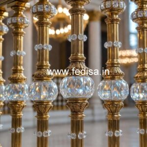Elegant Crystal Embedded Brass Railings CR-2166