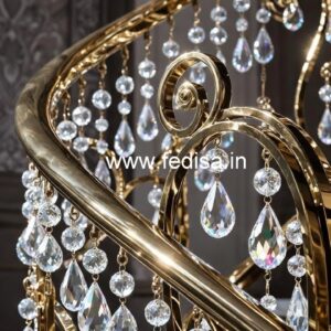Luxury Interior Decor with Brass Crystal Railings CR-2170