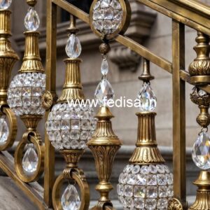Modern Glass Brass Crystal Railings CR-2177