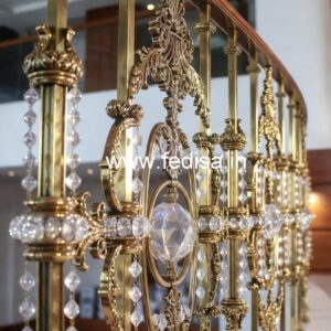 Custom Staircase Brass Crystal Railings CR-2180