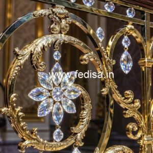 Premium Staircase Crystal Brass Railings CR-2183