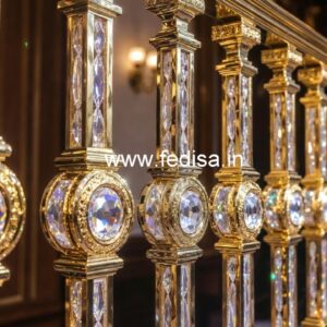 Elegant Stair Design with Brass Crystal CR-2213
