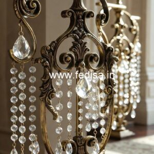 Elegant Luxury Stair Railings Brass Crystal CR-2222