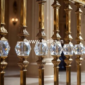 Modern Royal Stair Railings Brass Crystal CR-2226