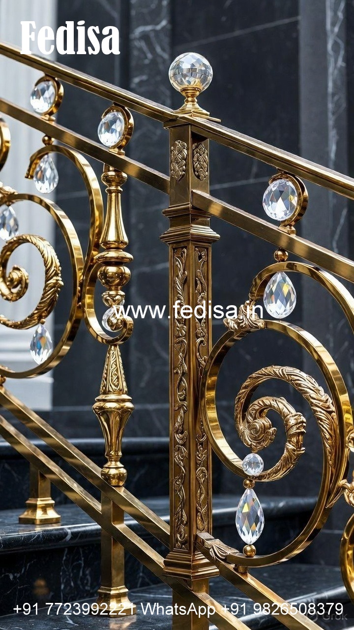 Classic Interior Crystal Brass Railings CR-2227