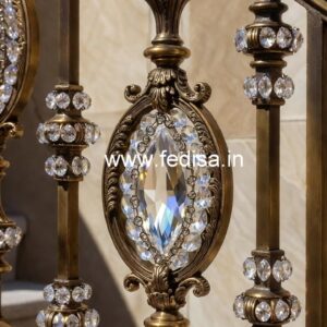 Brass Crystal Railing Design for Luxury Staircase CR-2229