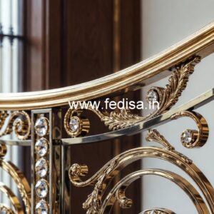 Elegant Brass Crystal Railing with LED Lighting CR-2230
