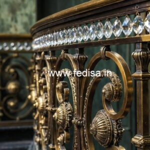 Stylish Brass Crystal Balcony Railings CR-2233