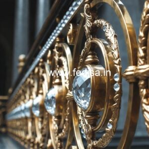 Luxury Brass Crystal Railings for Duplex Homes CR-2234