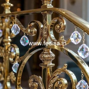 Designer Brass Crystal Stair Railings for Villas CR-2235