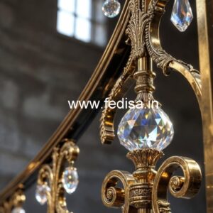 Classic Brass Crystal Railings for Luxury Homes CR-2239