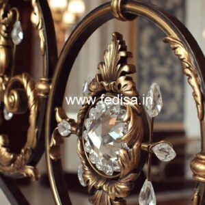 Stylish Brass Crystal Railings with Glass CR-2254
