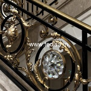 Luxury Staircase Brass Crystal Railings CR-2262