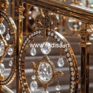 Elegant Stair Railings with Brass Crystal CR-2265
