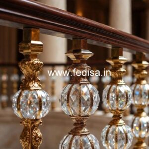 Elegant Brass Crystal Railings with Lighting CR-2272