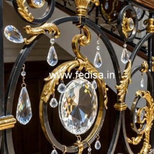 Elegant Brass Crystal Balcony Railings CR-2279