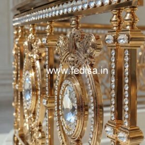 Elegant Brass Crystal Railings for Apartments CR-2285
