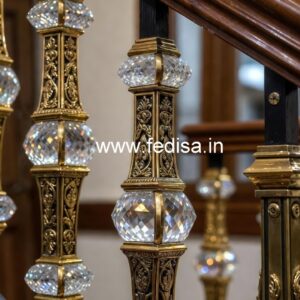 Premium Brass Crystal Railing for Villas CR-2289