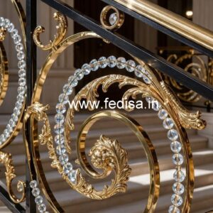 Elegant Brass Crystal Railings with Marble CR-2290
