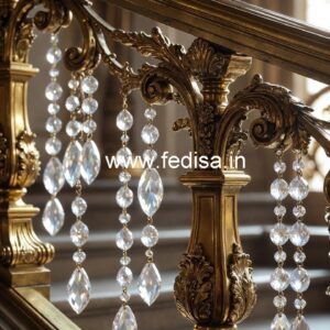 Elegant Brass Crystal Staircase Railings CR-2299