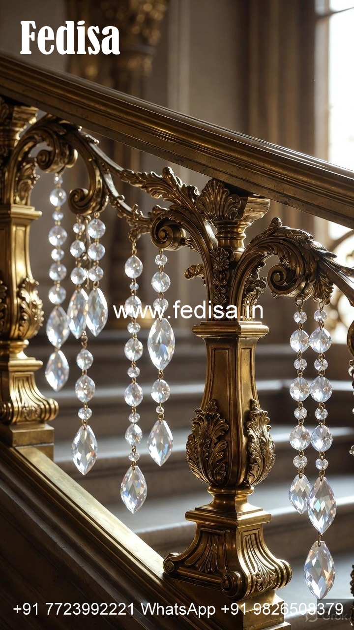 Elegant Brass Crystal Staircase Railings CR-2299