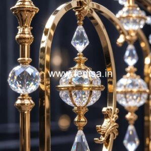 Stylish Brass Crystal Railings for Duplex Homes CR-2305