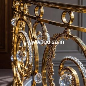 Elegant Brass Crystal Railings for Staircase Decor CR-2314
