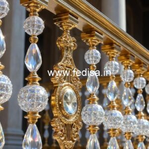 Elegant Brass Crystal Railings for Home Interiors CR-2322