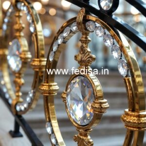 Contemporary Brass Crystal Stair Railings CR-2334