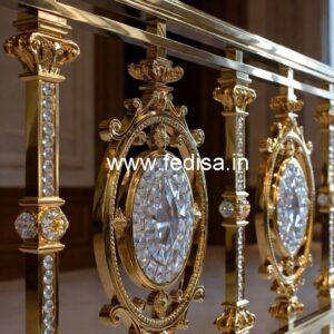 Modern Brass Crystal Railing with LED Lights CR-2341