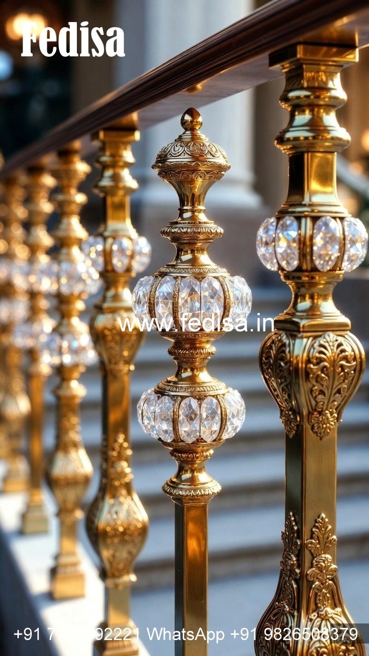 Stylish Brass Crystal Railing for Interiors CR-2342