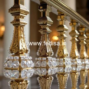 Elegant Staircase Brass Crystal Designs CR-2343