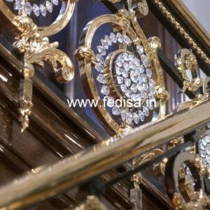 Elegant Brass Crystal Railings for Staircase CR-2349