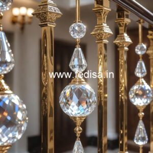 Elegant Brass Crystal Railings for Duplex CR-2362