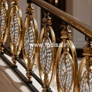 Elegant Brass Crystal Railings for Homes CR-2366