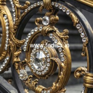 Luxury Brass Crystal Railings for Modern Homes CR-2372