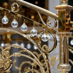 Designer Brass Crystal Railings for Luxury Villas CR-2383