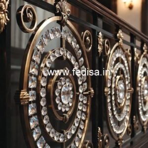 Premium Brass Crystal Railings for Duplex Homes CR-2385
