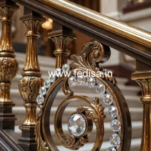 Classic Brass Crystal Railings for Modern Homes CR-2388