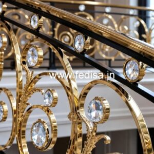 Designer Brass Crystal Railings for Interior Projects CR-2398