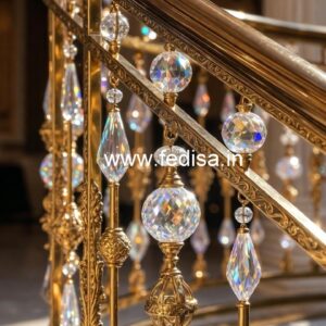 Premium Brass Crystal Railings for Stair Design CR-2399