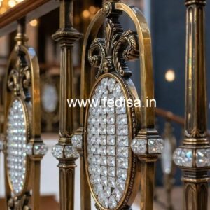 Designer Brass Crystal Railings for Luxury Interiors CR-2402