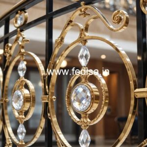 Elegant Brass Crystal Railings for Modern Interiors CR-2404