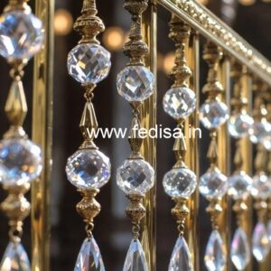 Elegant Brass Crystal Railings for Grand Staircases CR-2426